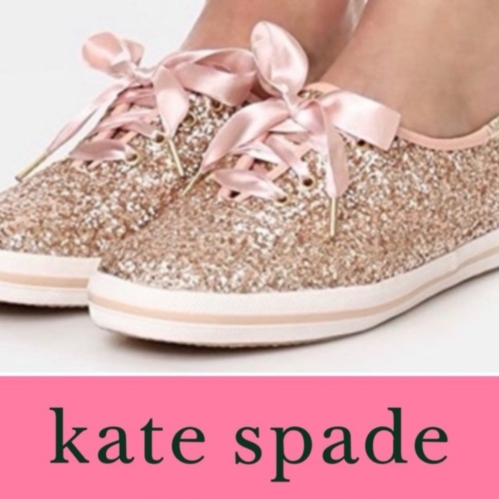 Keds Kate Spade Rose Gold Glitter Women's Sneakers Size 10